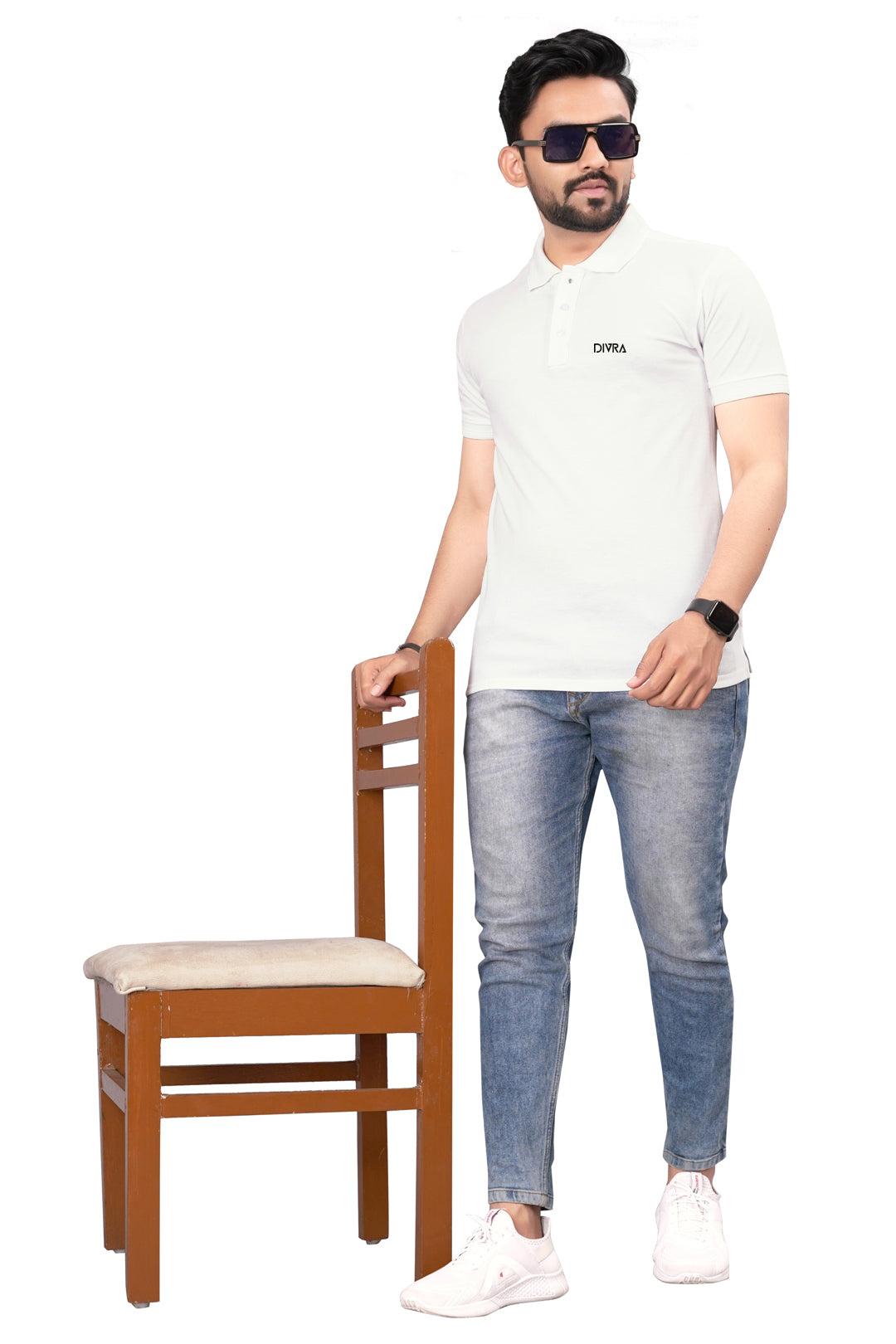 Buy Cotton Polo T-shirt for Men White online