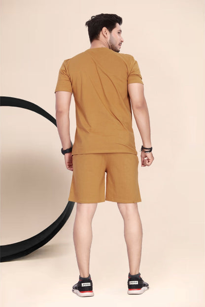Buy Cotton Printed Night Suit for Men Brown online