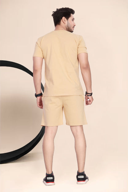 Buy Cotton Printed Night Suit for Men Chiku online