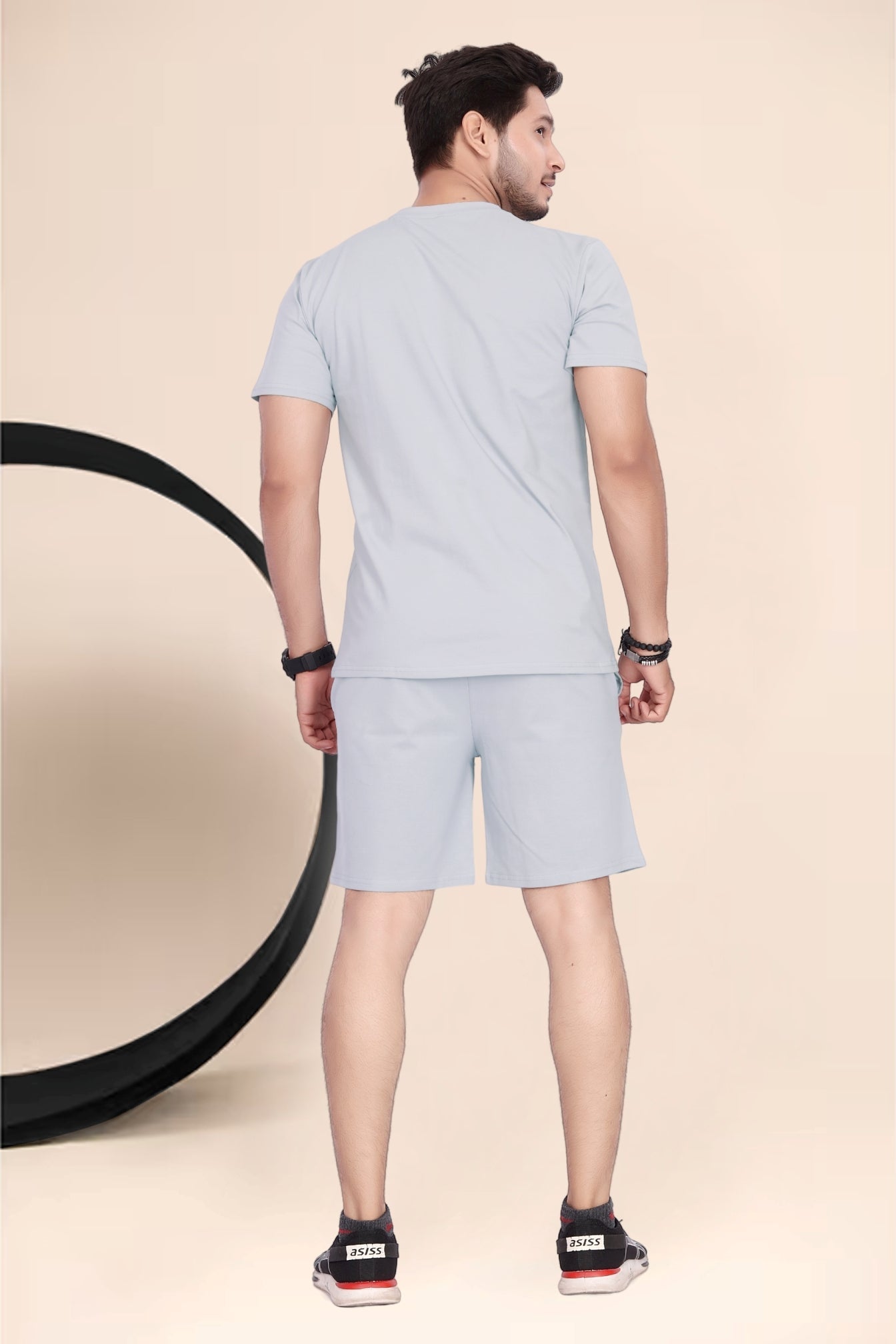 Buy Cotton Printed Night Suit for Men Grey online