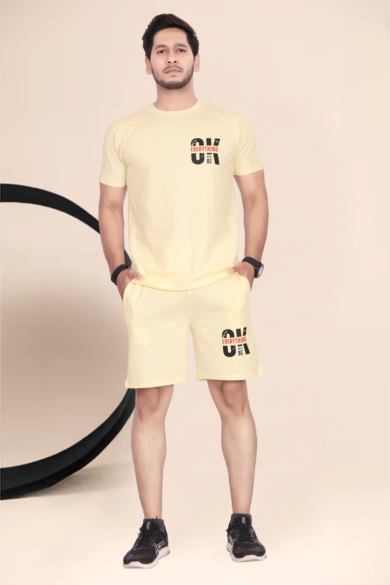 Buy Cotton Printed Night Suit for Men Lemon Yellow online
