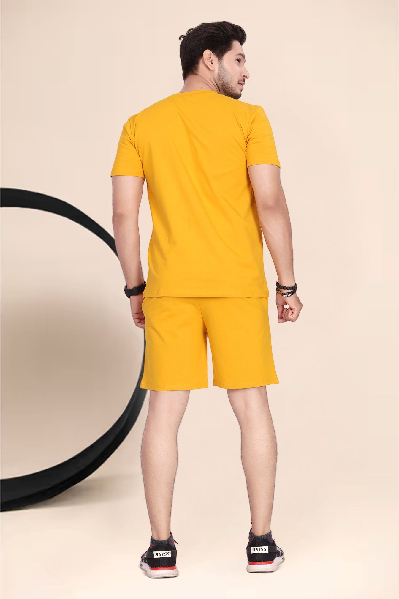 Buy Cotton Printed Night Suit for Men Yellow online