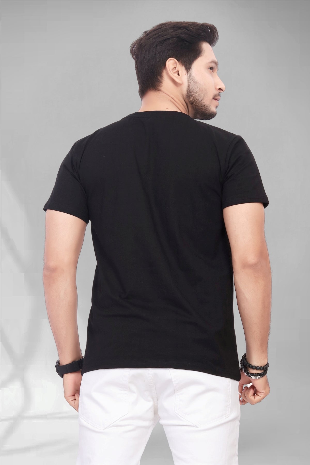 Buy Cotton Round Neck TShirt Black for Men online