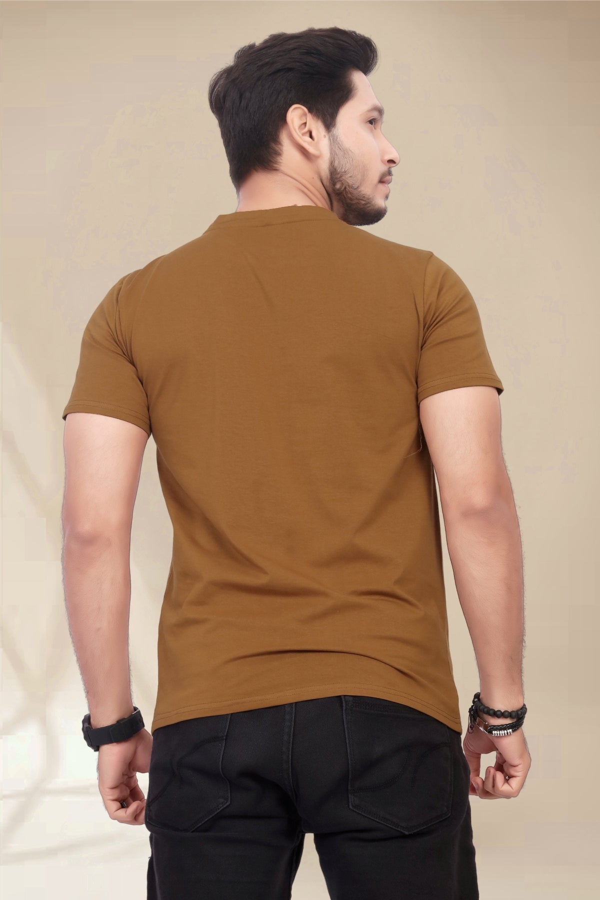 Buy Cotton Round Neck TShirt Brown for Men online