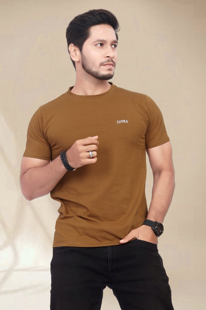 Buy Cotton Round Neck TShirt Brown for Men online
