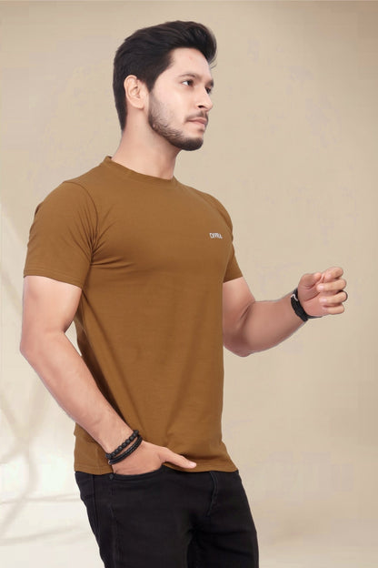 Buy Cotton Round Neck TShirt Brown for Men online