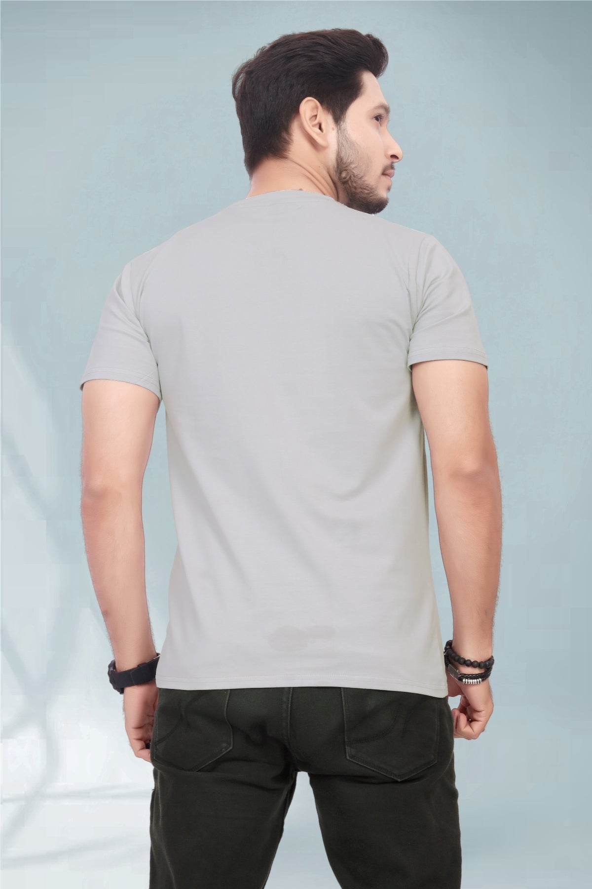 Buy Cotton Round Neck TShirt Grey for Men online
