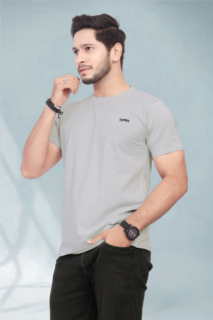 Buy Cotton Round Neck TShirt Grey for Men online