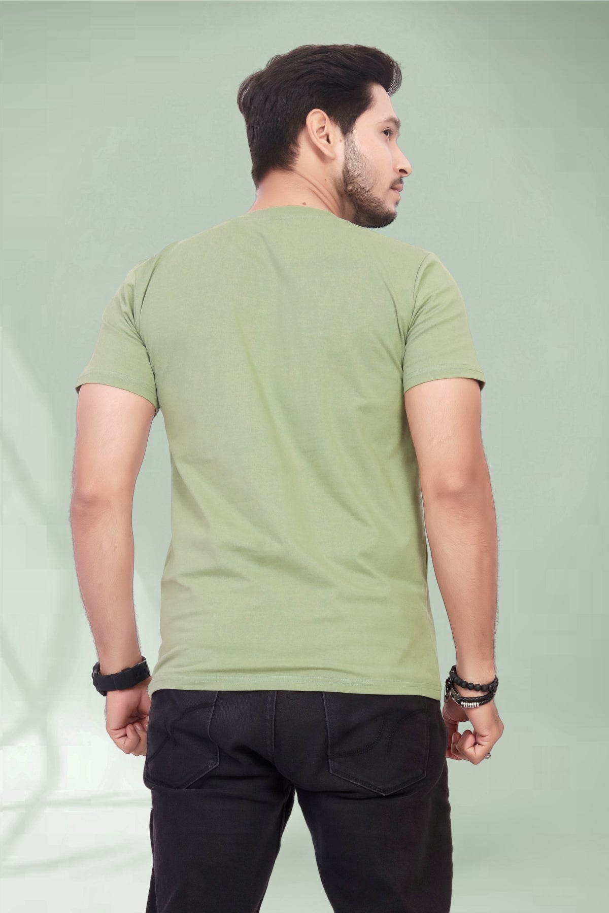 Buy Cotton Round Neck TShirt Pista for Men online