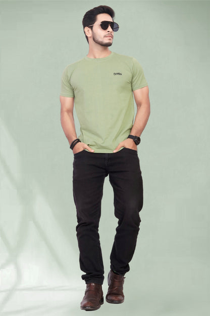 Buy Cotton Round Neck TShirt Pista for Men online