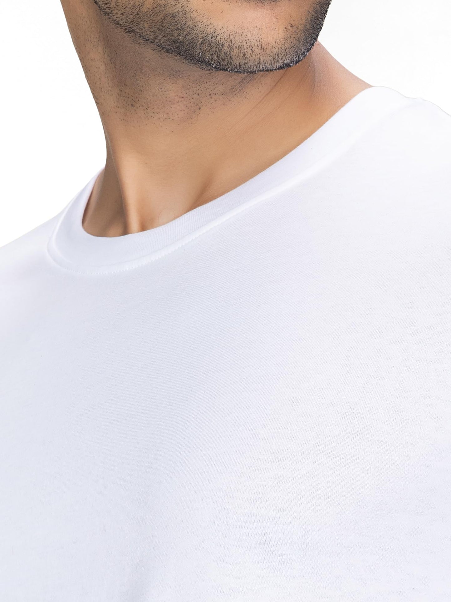Buy Cotton Round Neck TShirt White for Men online