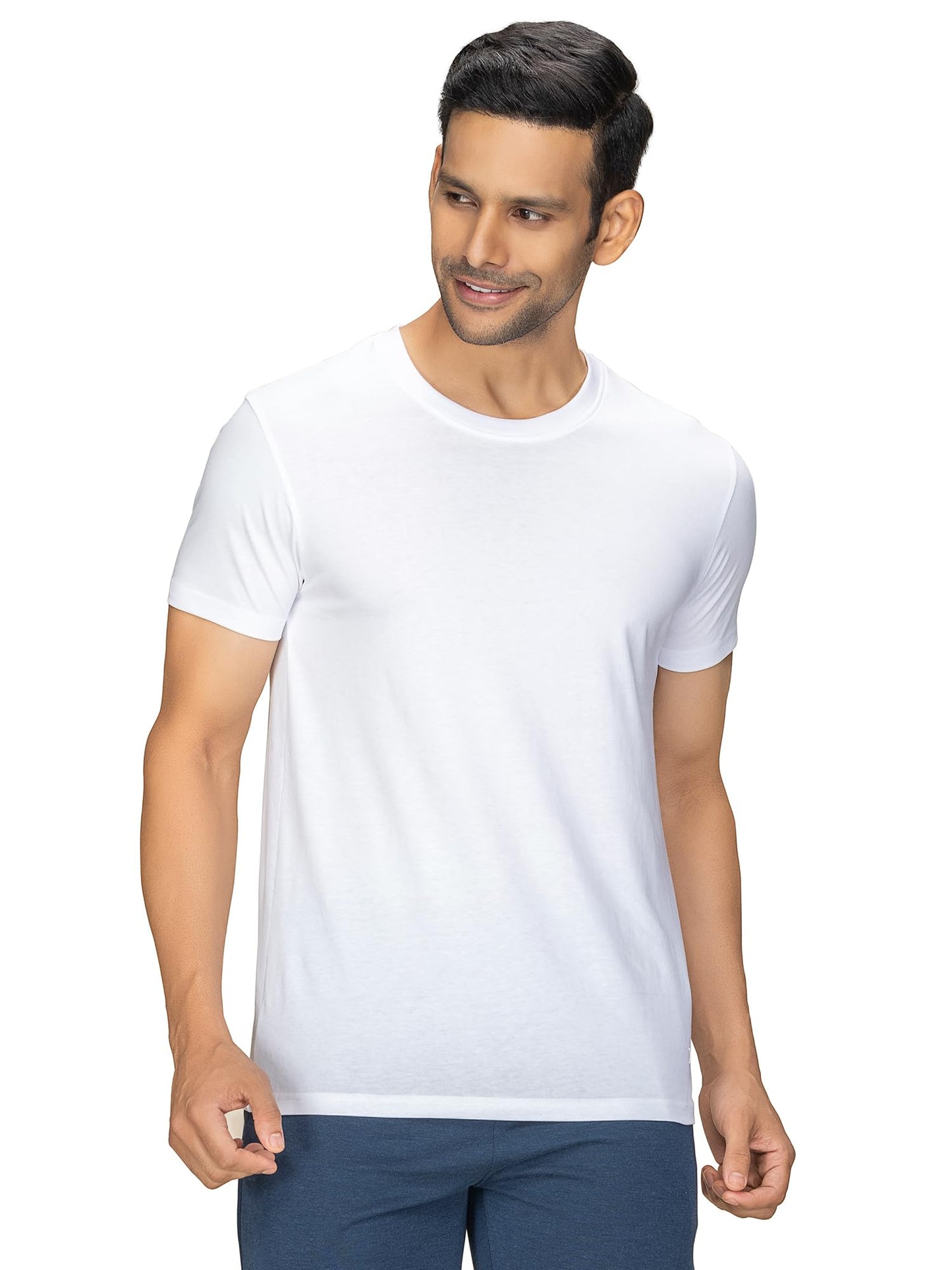 Buy Cotton Round Neck TShirt White for Men online