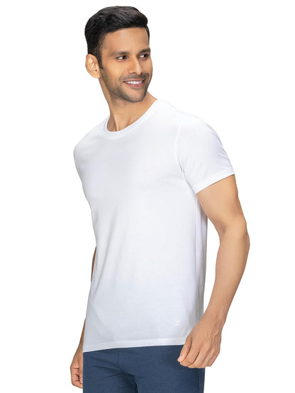 Buy Cotton Round Neck TShirt White for Men online