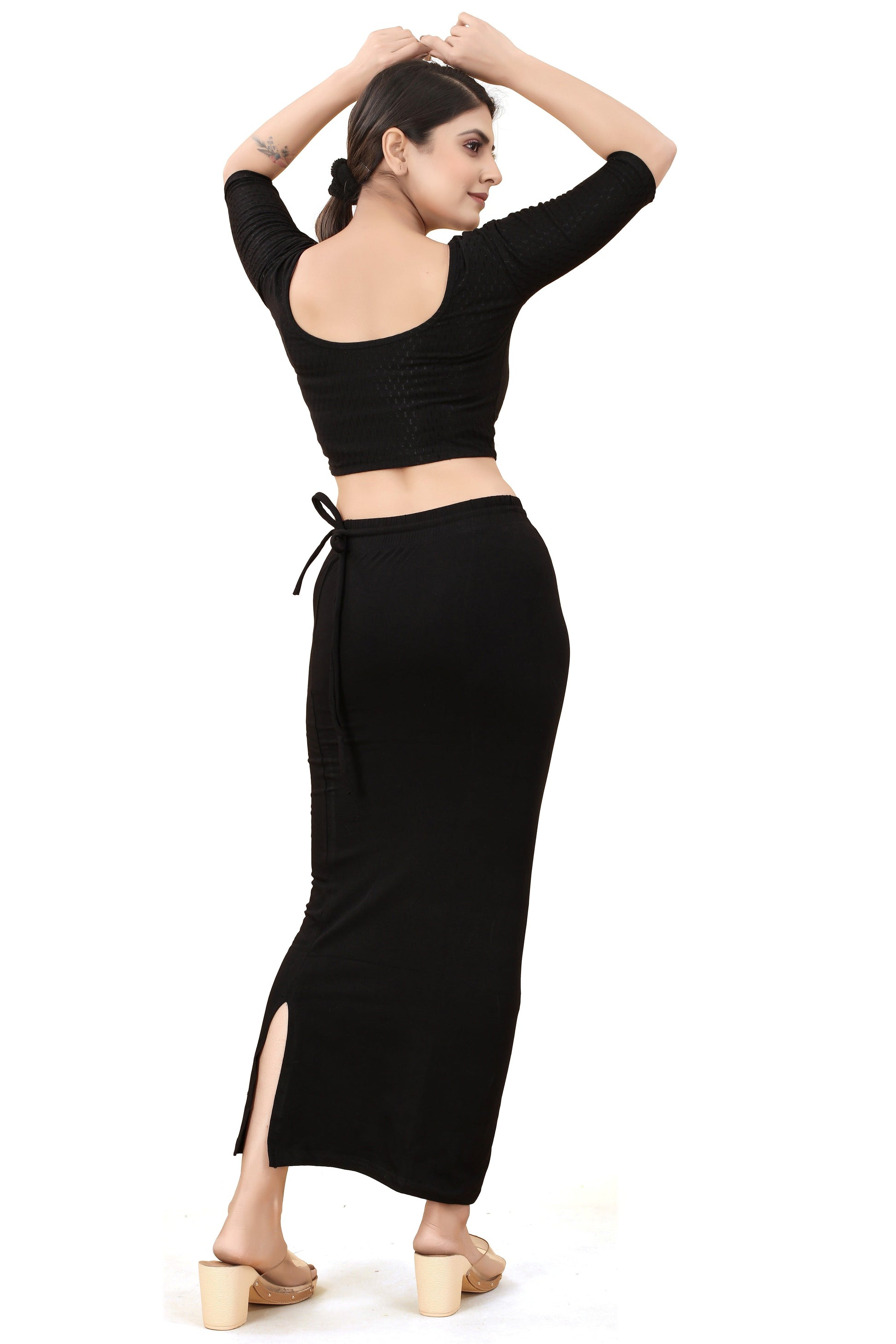 Buy Cotton Saree Shapewear for Women Black online