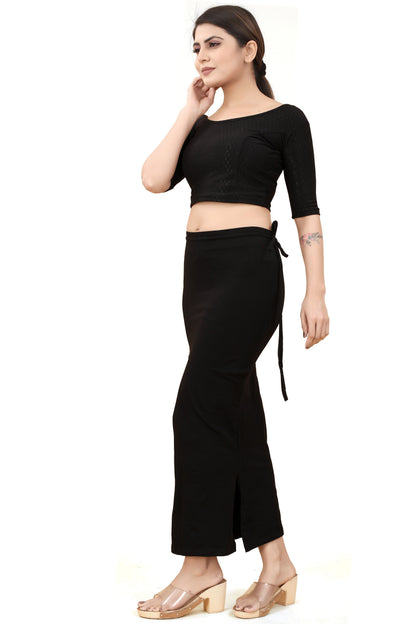 Buy Cotton Saree Shapewear for Women Black online