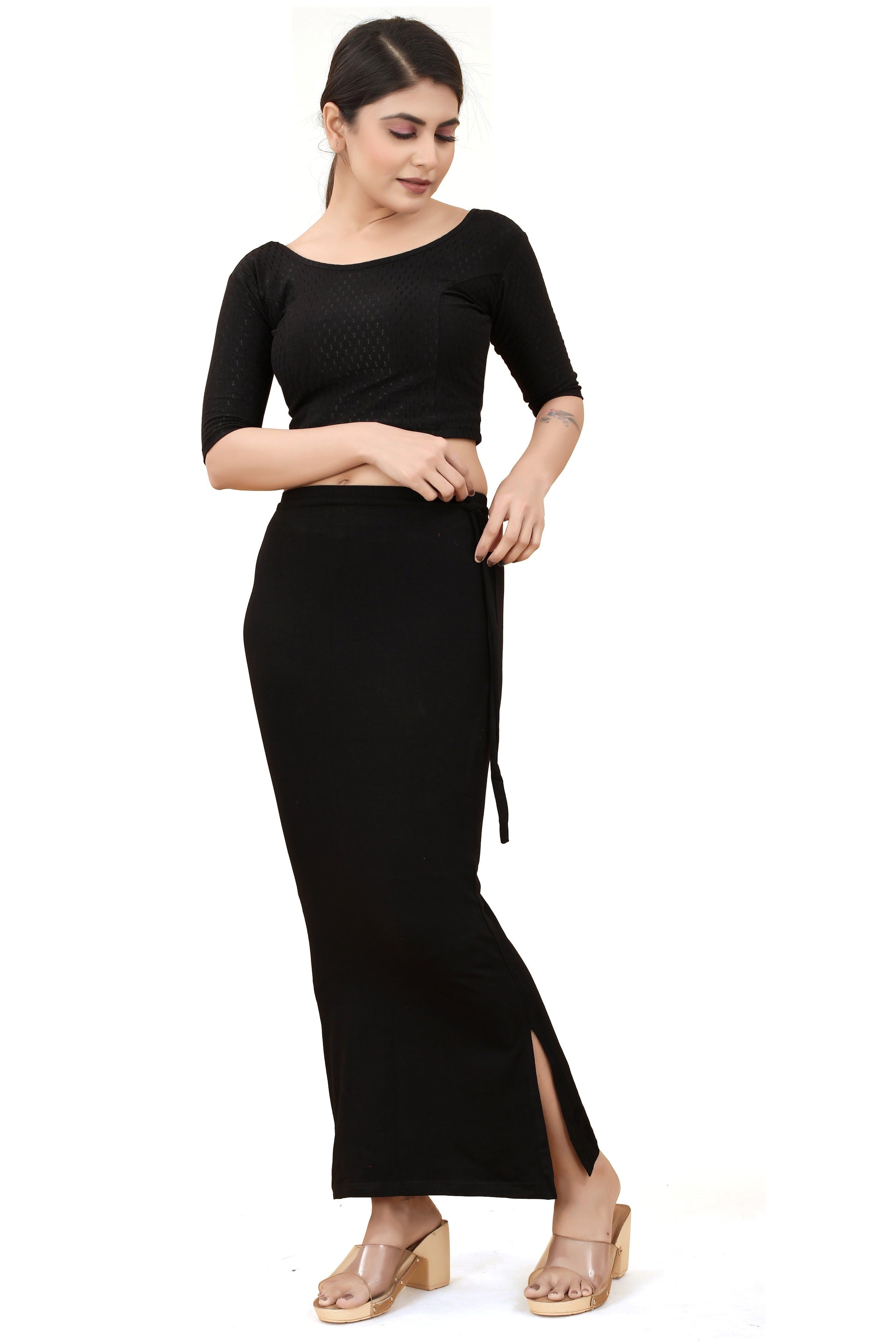 Buy Cotton Saree Shapewear for Women Black online