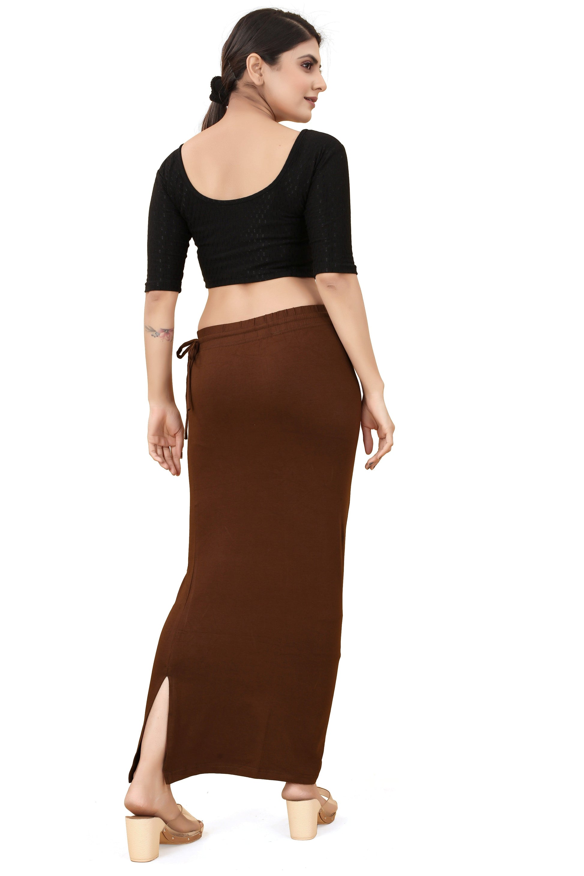 Buy Cotton Saree Shapewear for Women Brown online