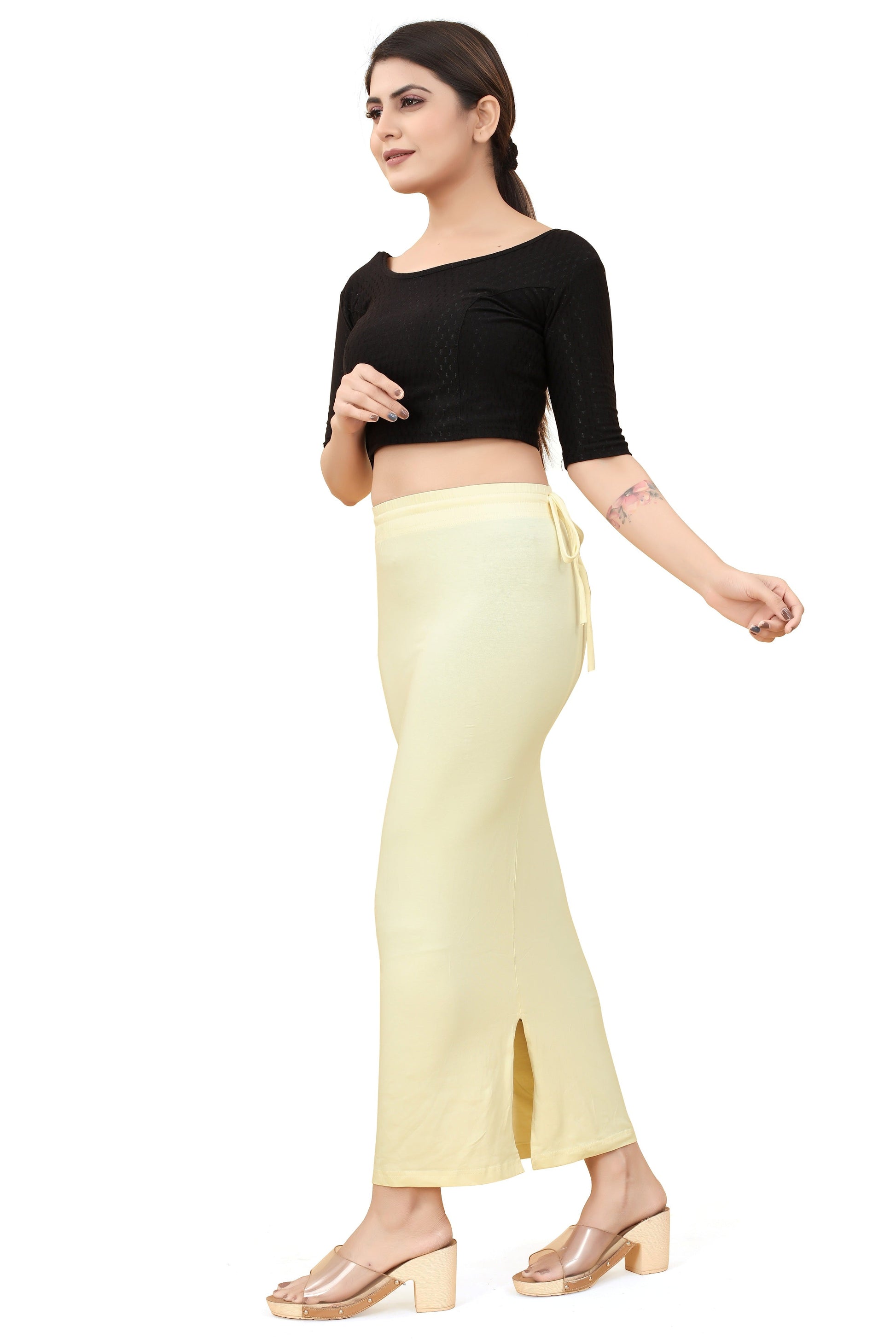 Buy Cotton Saree Shapewear for Women Cream online