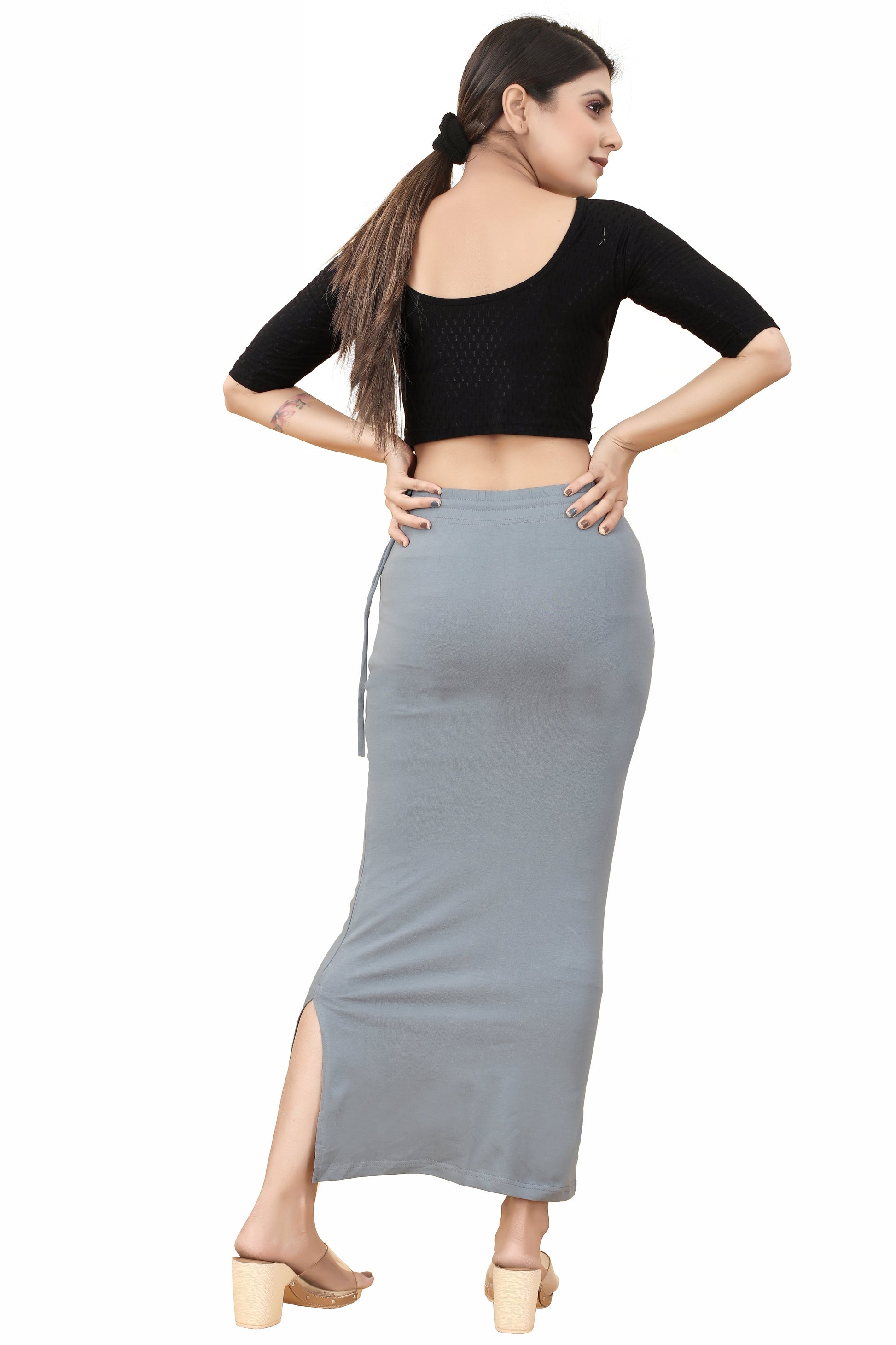 Buy Cotton Saree Shapewear for Women Grey online