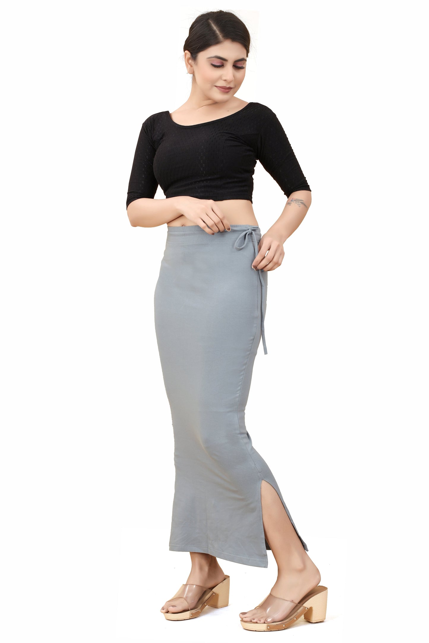 Buy Cotton Saree Shapewear for Women Grey online