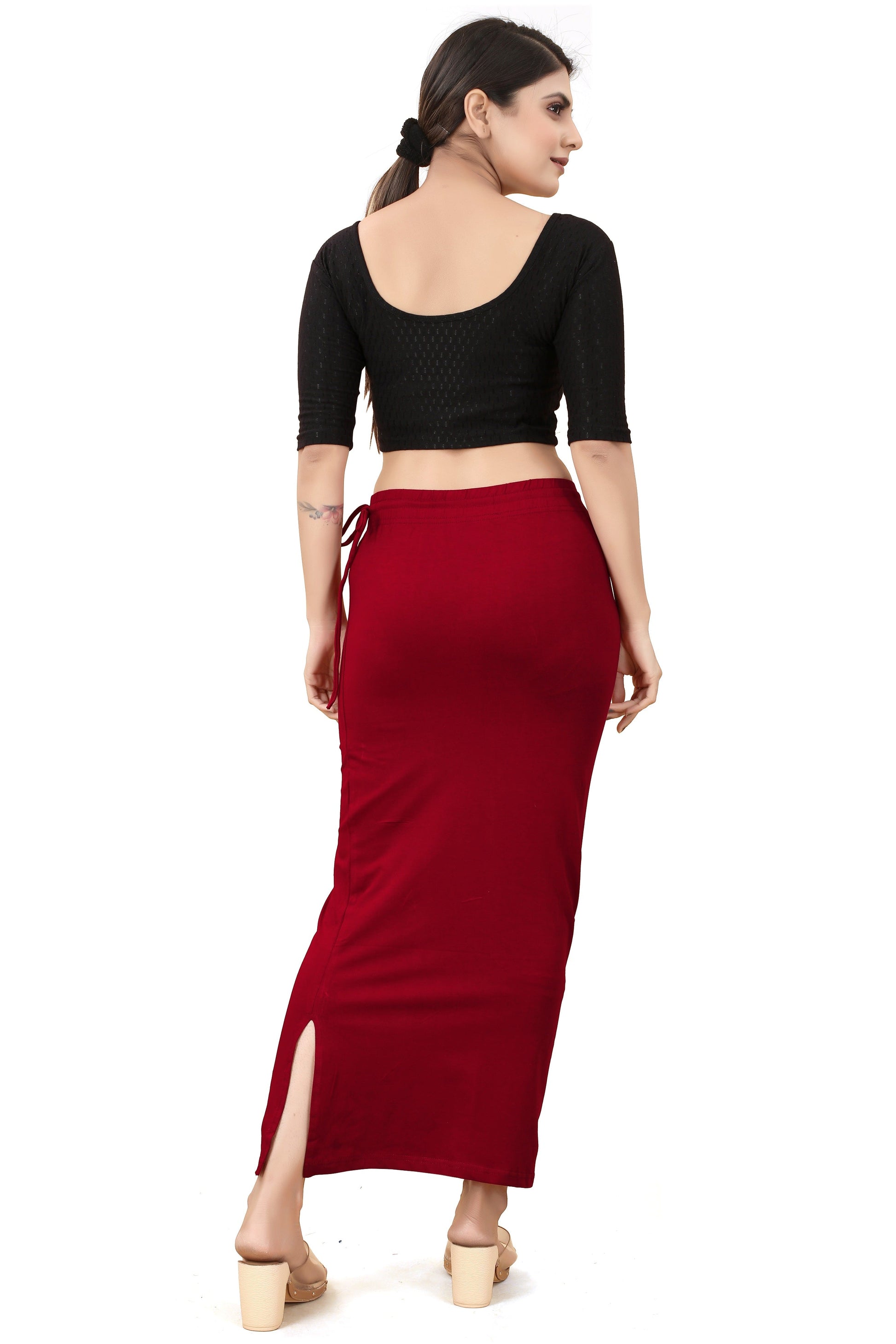 Buy Cotton Saree Shapewear for Women Maroon online