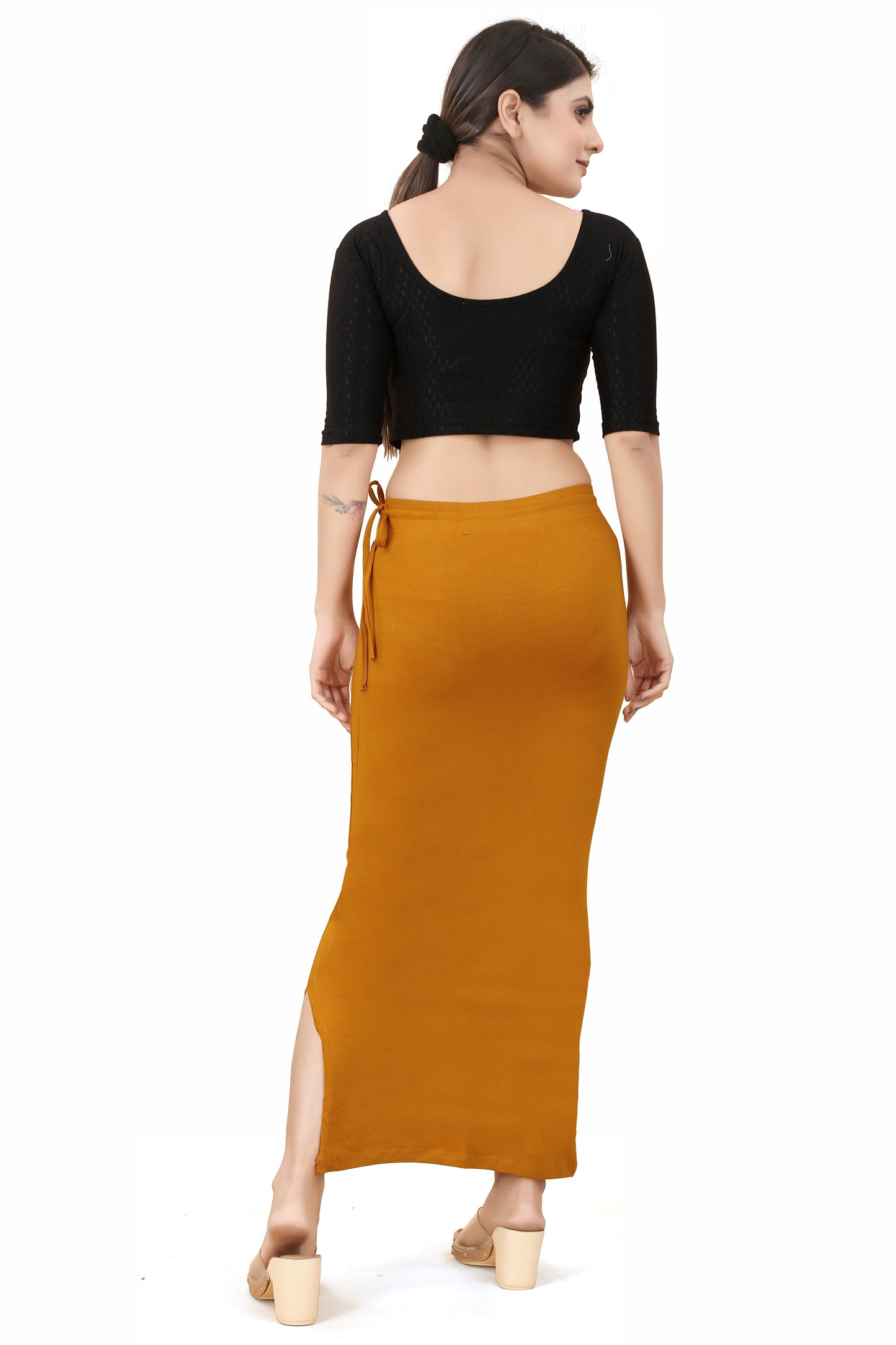 Buy Cotton Saree Shapewear for Women Mustard Yellow online