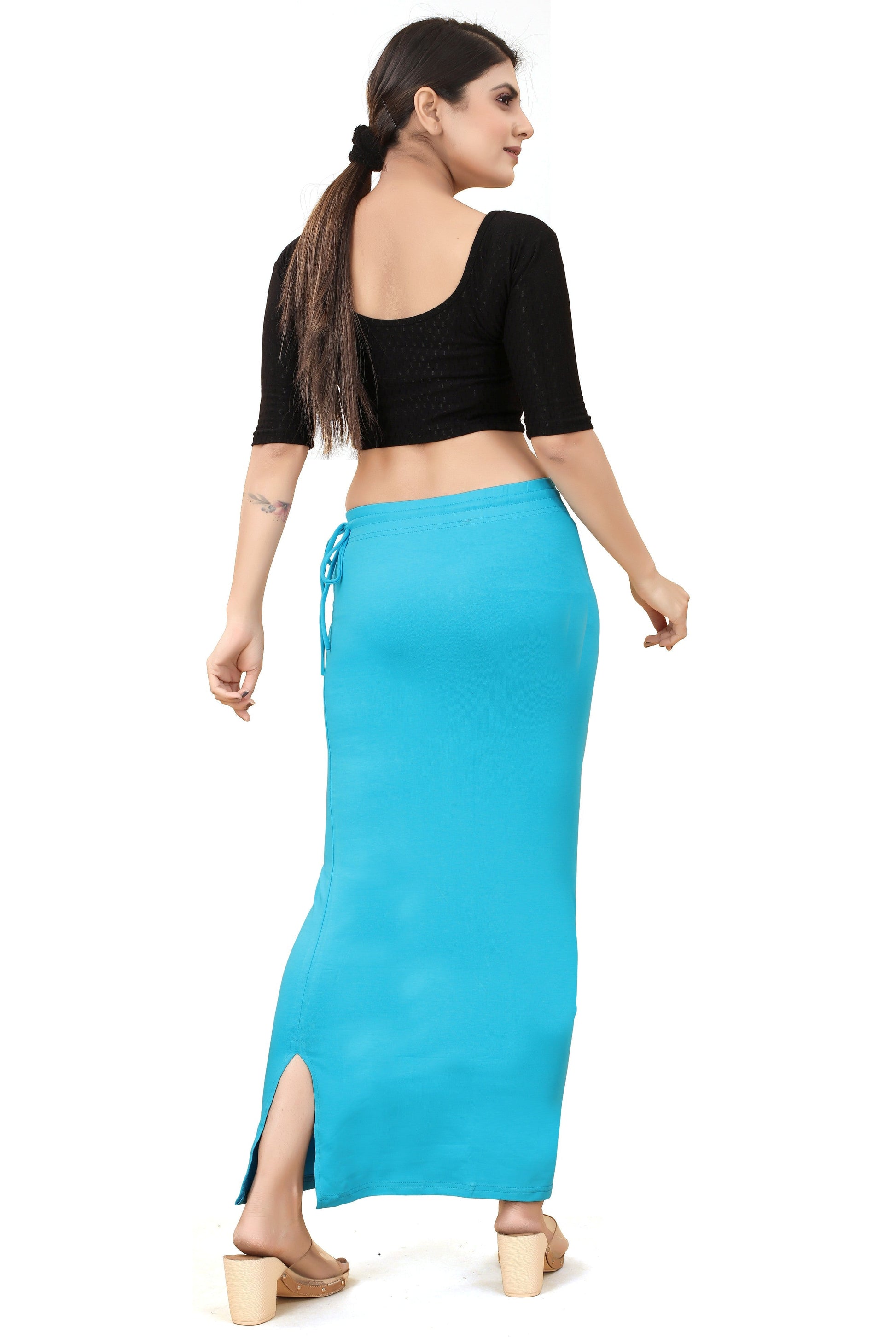 Buy Cotton Saree Shapewear for Women Sky Blue online