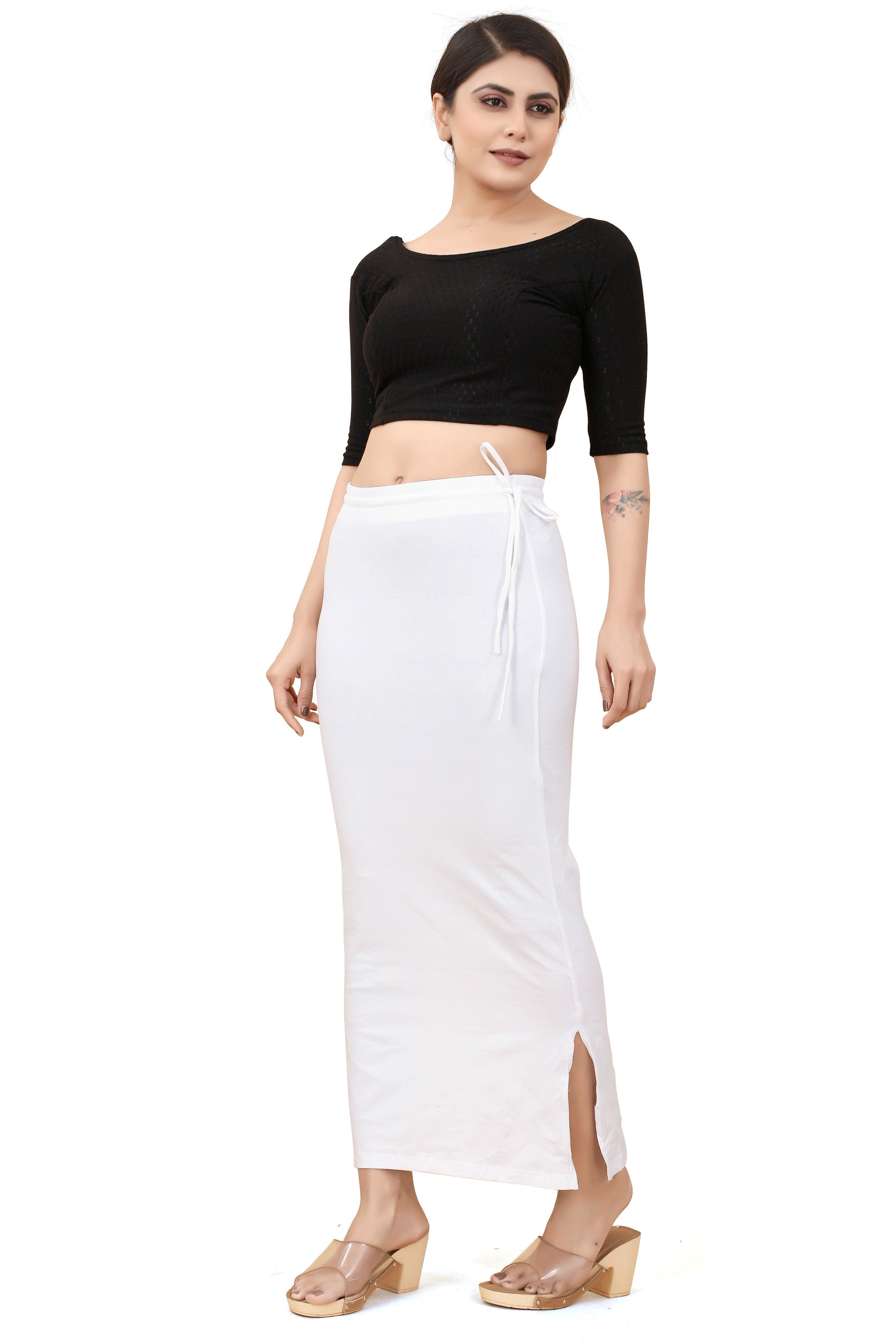 Buy Cotton Saree Shapewear for Women White online