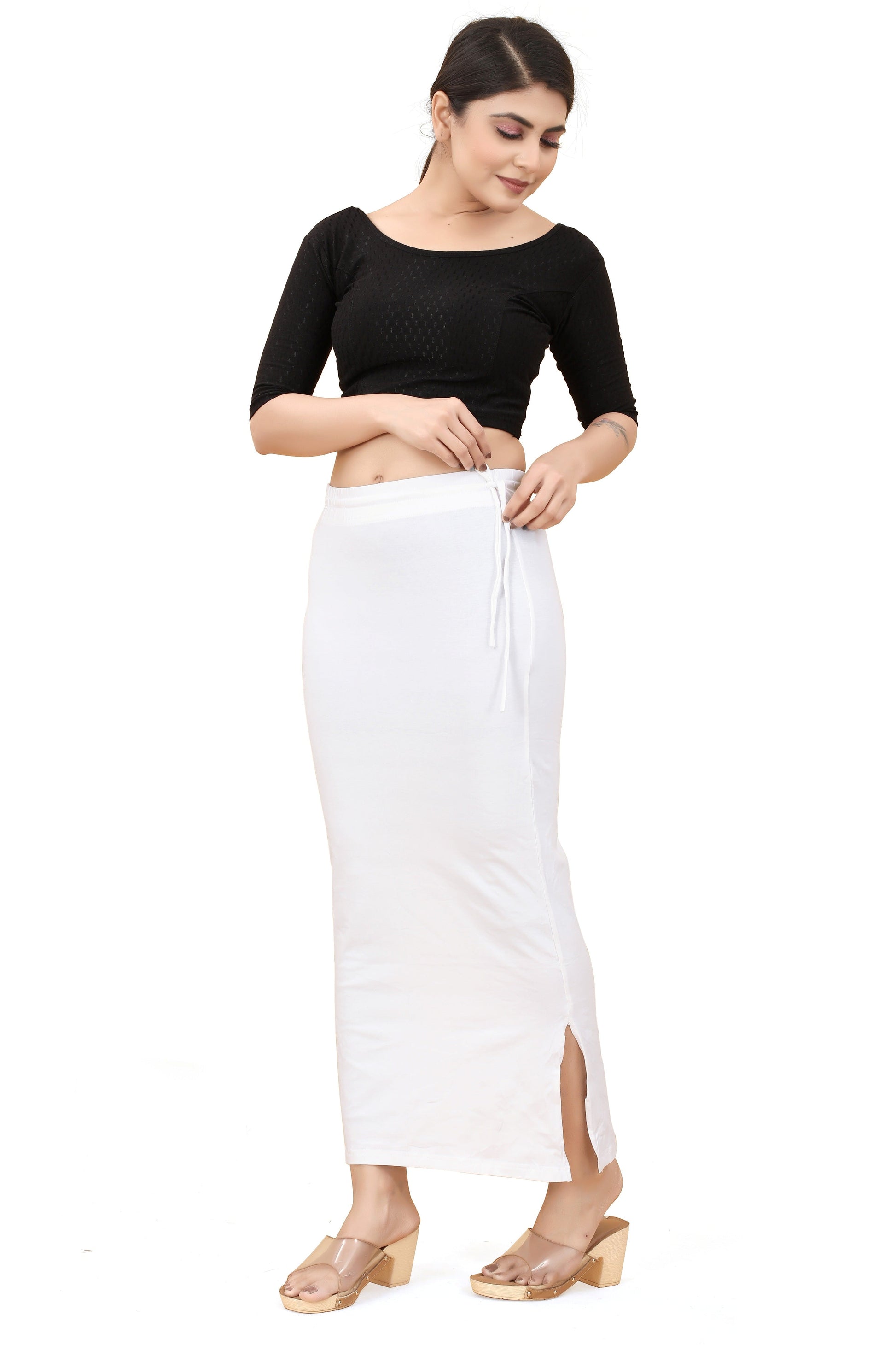 Buy Cotton Saree Shapewear for Women White online