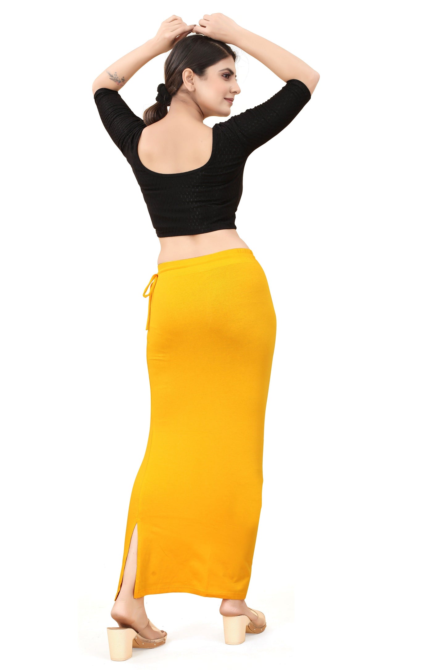 Buy Cotton Saree Shapewear for Women Yellow online