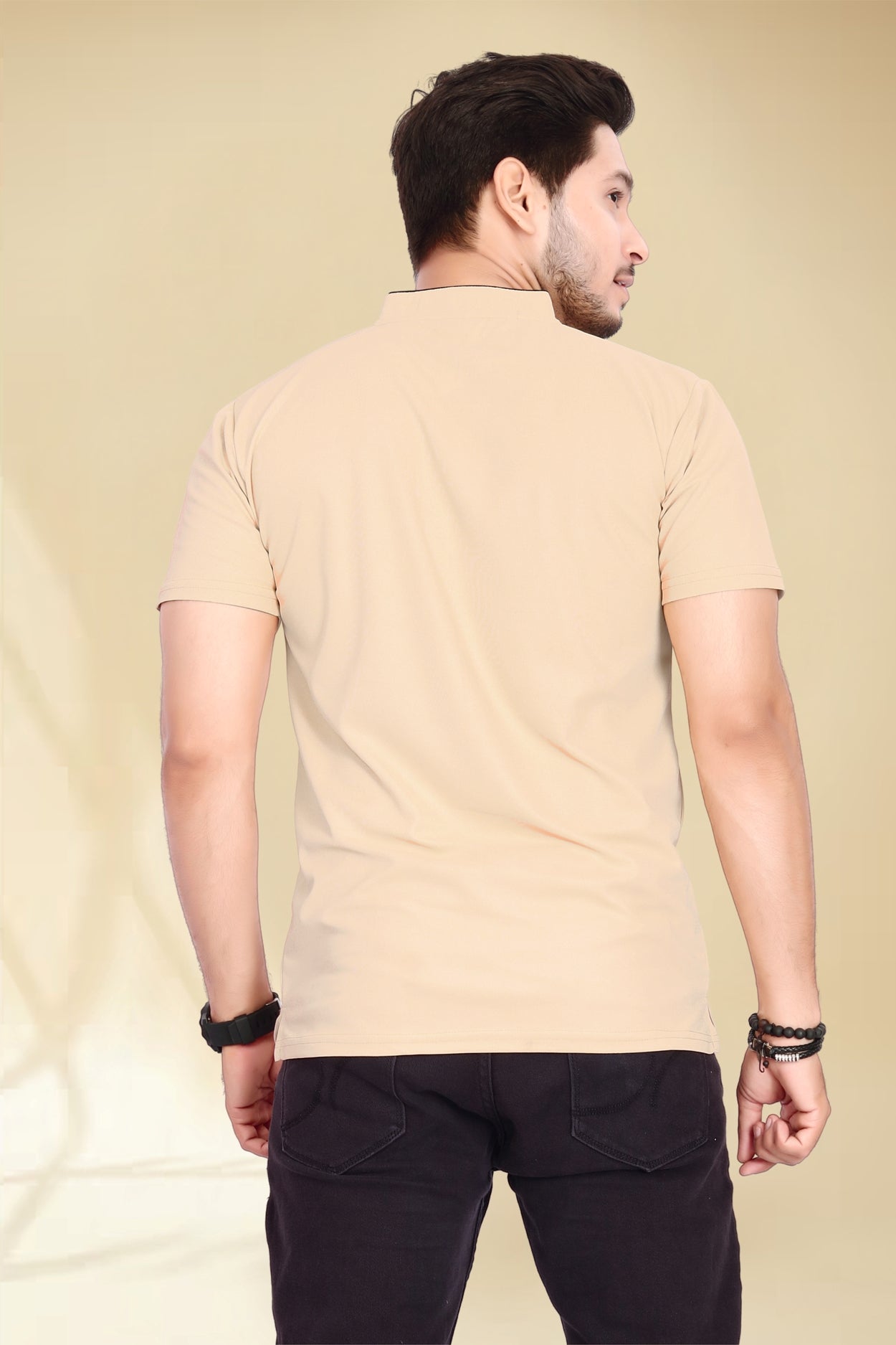 Buy Mandarin Collar Tshirt for Men Chiku online