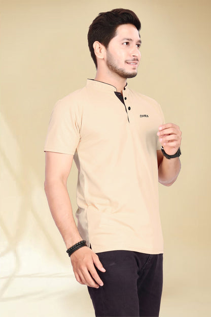 Buy Mandarin Collar Tshirt for Men Chiku online