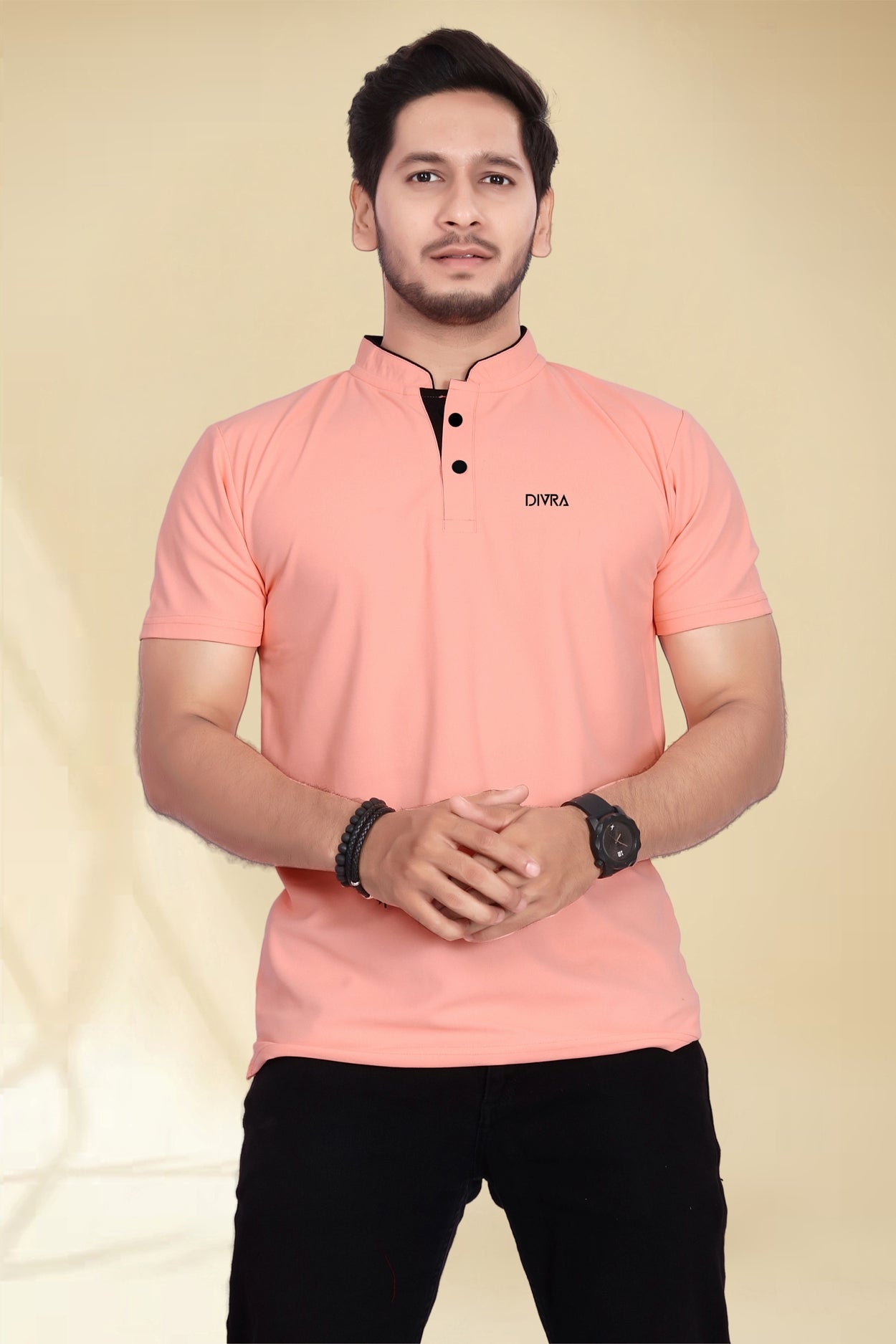 Mandarin Collar Tshirt for Men Chiku