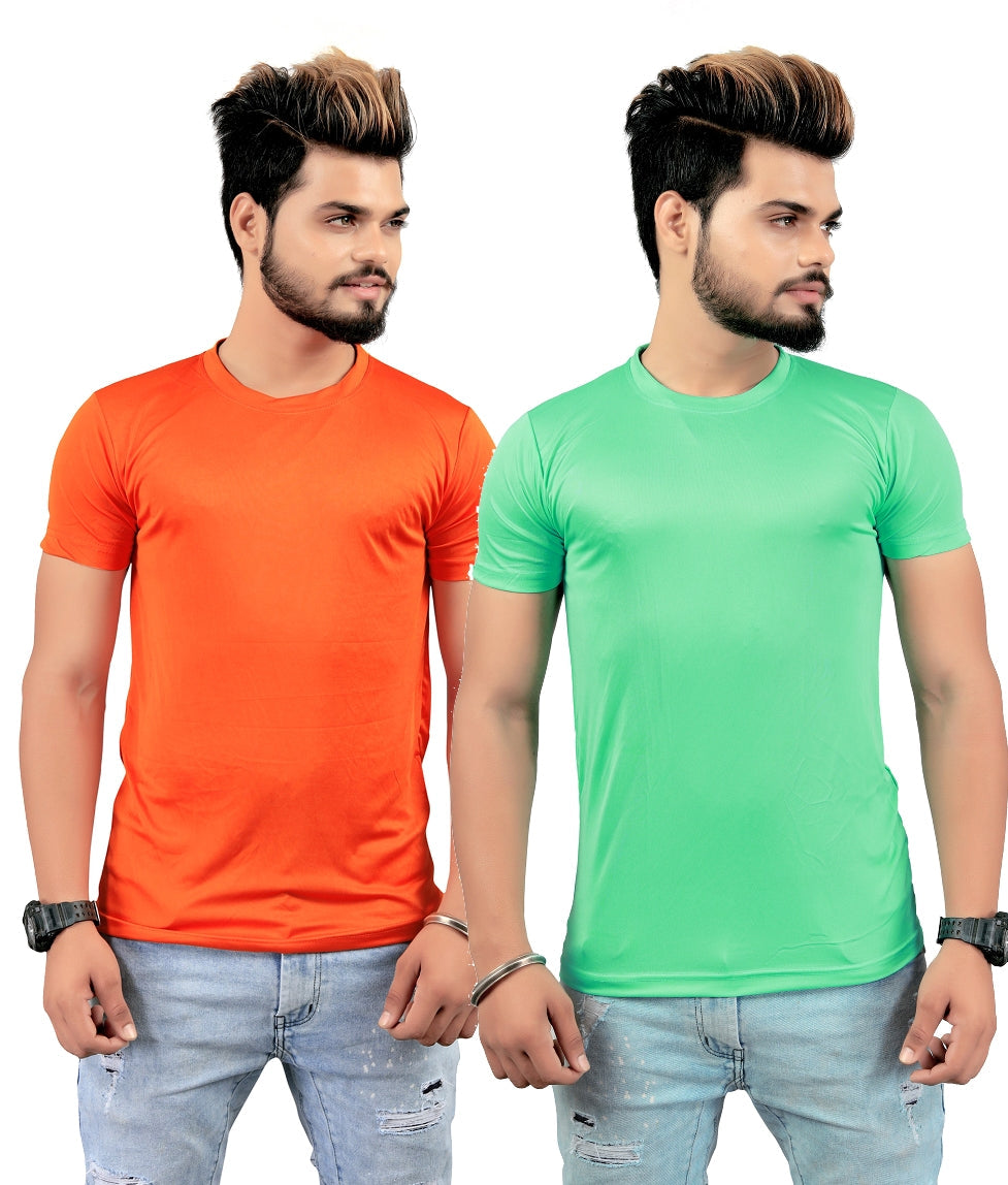 Men's Regular Fit Licra T-Shirt ( Pack Of 2 Combo )