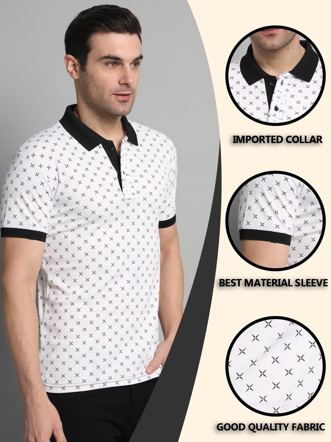 Buy Polo knit Printed collar Tshit for Men online