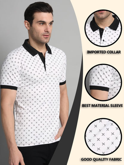Buy Polo knit Printed collar Tshit for Men online