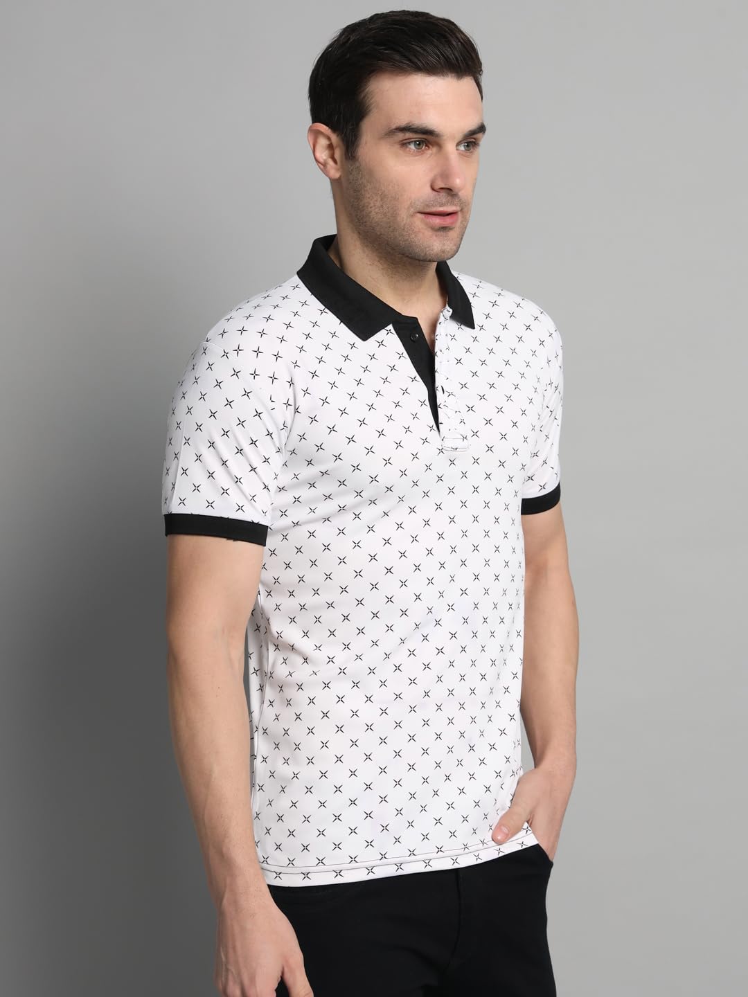 Buy Polo knit Printed collar Tshit for Men online