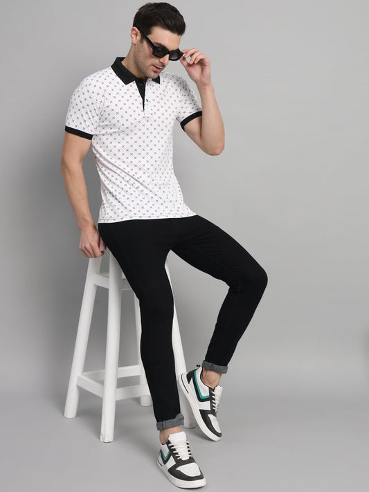 Buy Polo knit Printed collar Tshit for Men online
