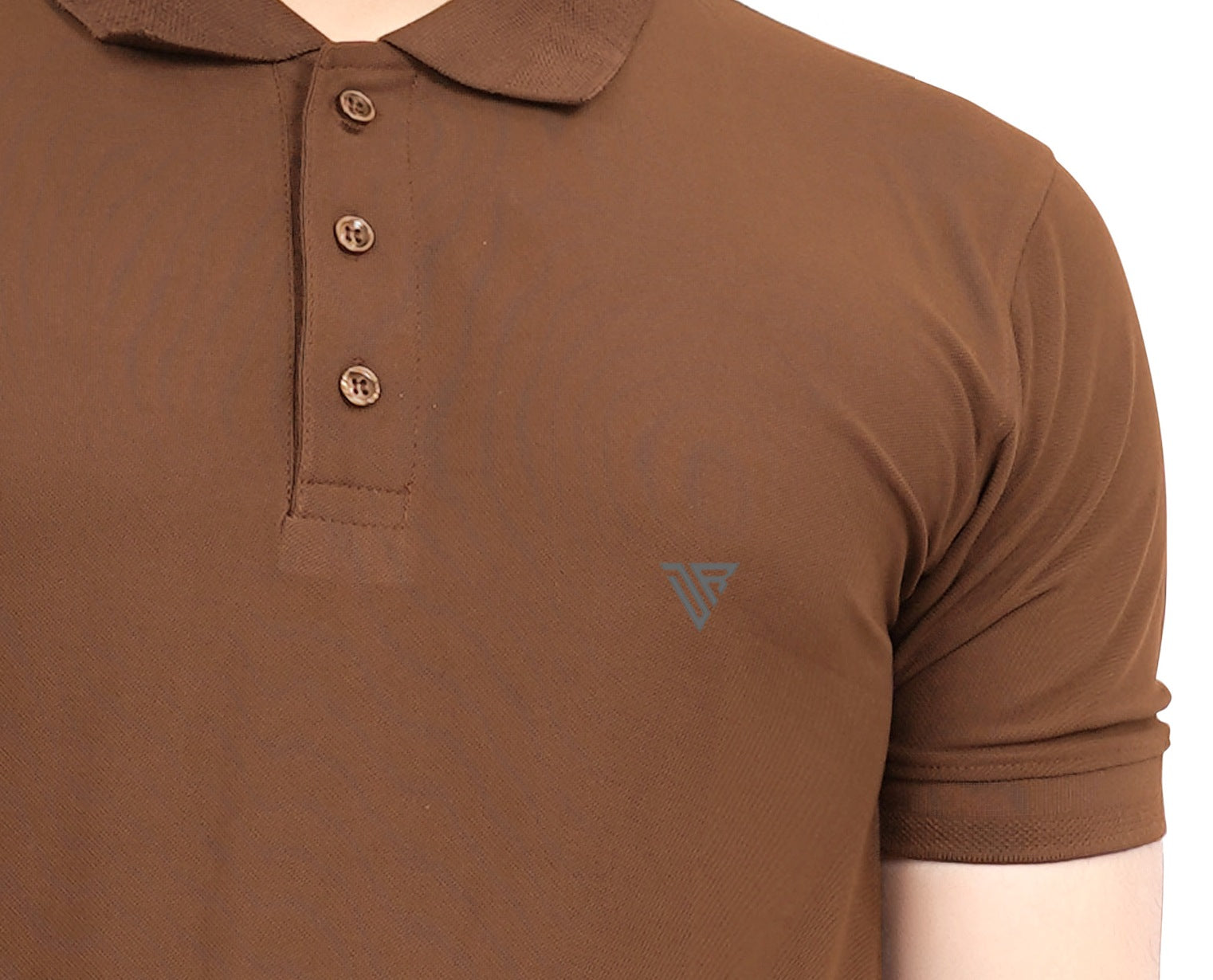 Buy Polo knit collar Tshit for Men Brown online