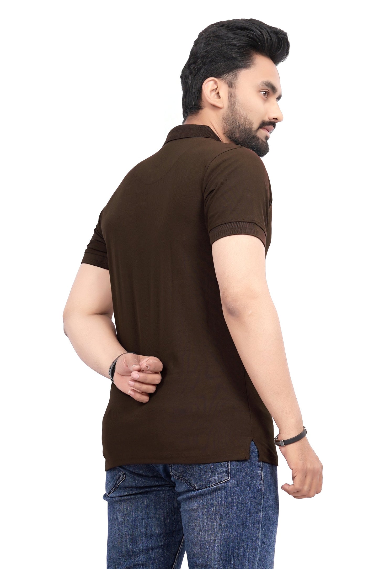 Buy Polo knit collar Tshit for Men  Cofee online