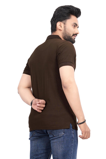 Buy Polo knit collar Tshit for Men  Cofee online