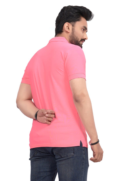 Buy Polo knit collar Tshit for Men  Florence Pink online