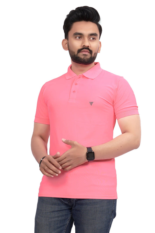 Buy Polo knit collar Tshit for Men  Florence Pink online