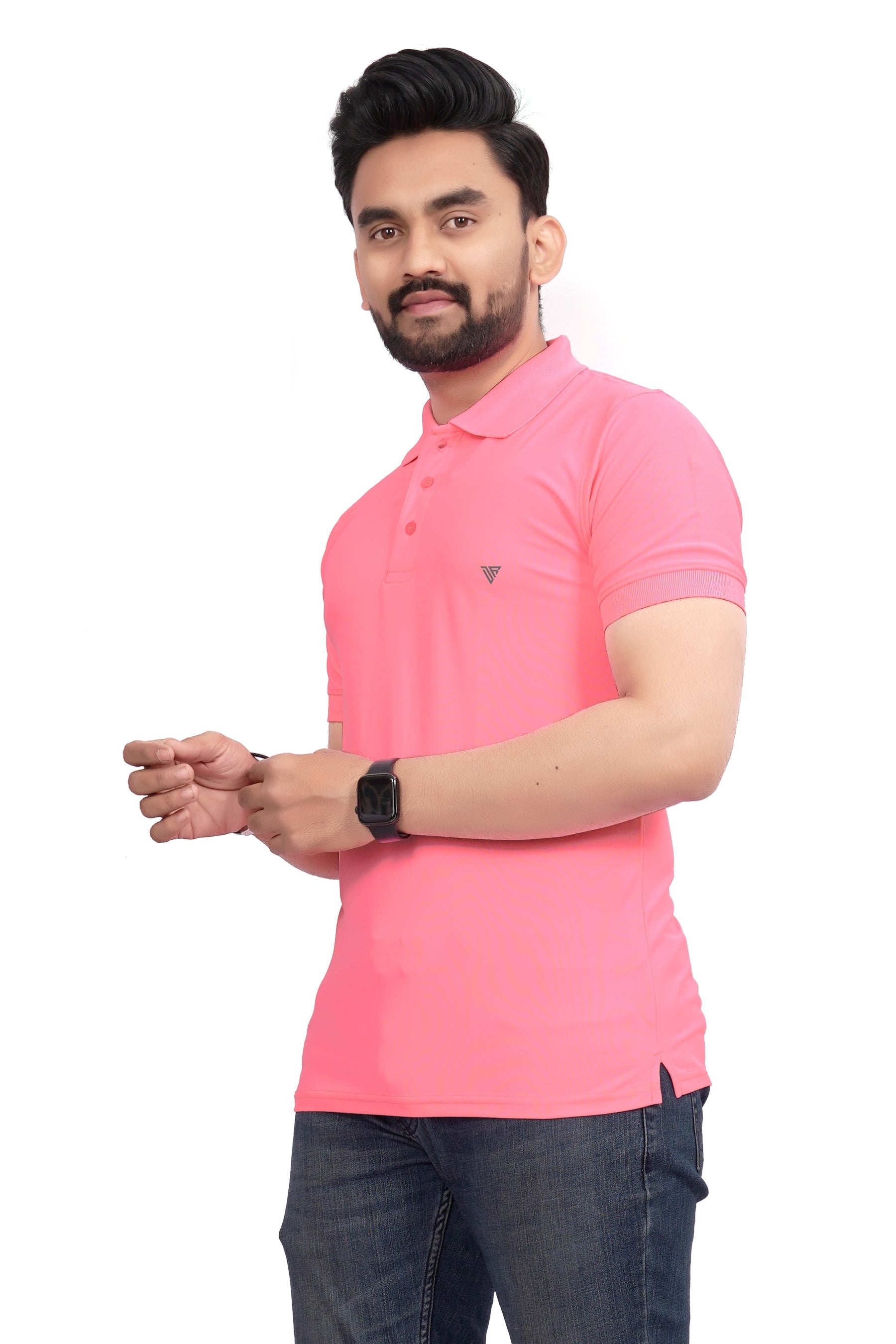 Buy Polo knit collar Tshit for Men  Florence Pink online