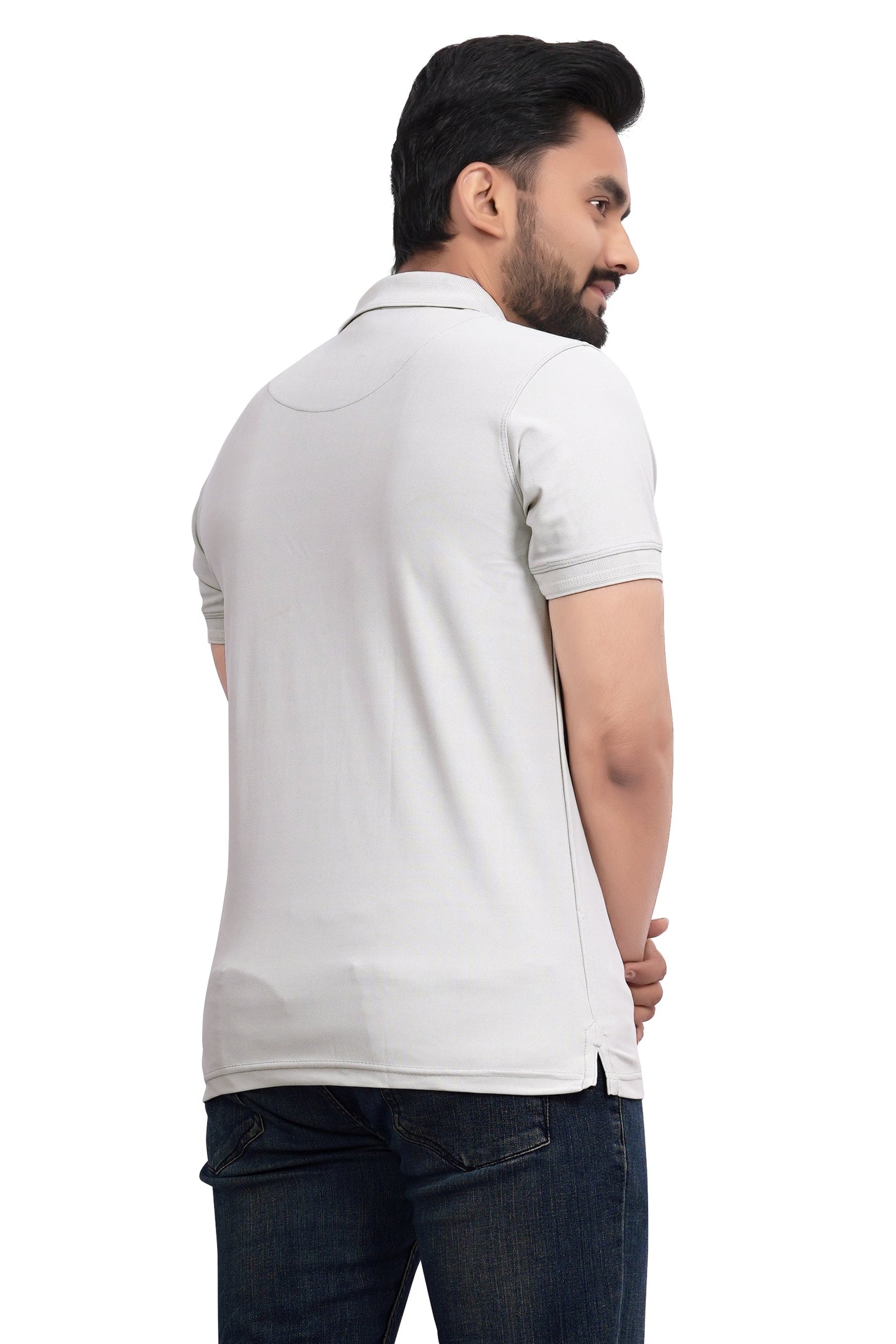 Buy Polo knit collar Tshit for Men  Grey online