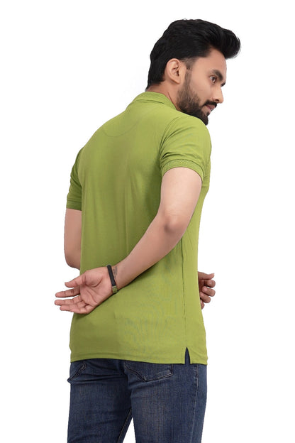Buy Polo knit collar Tshit for Men  Men Leave Green online