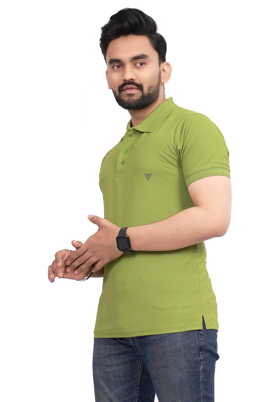 Buy Polo knit collar Tshit for Men  Men Leave Green online