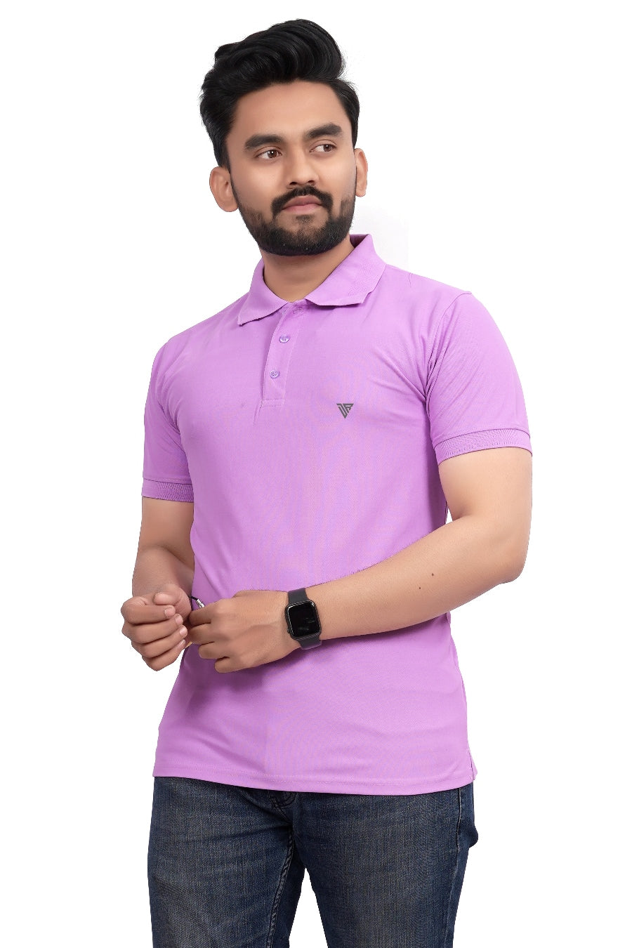 Buy Polo knit collar Tshit for Men  Men Light Purple online