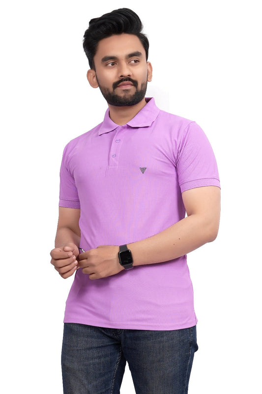 Buy Polo knit collar Tshit for Men  Men Light Purple online