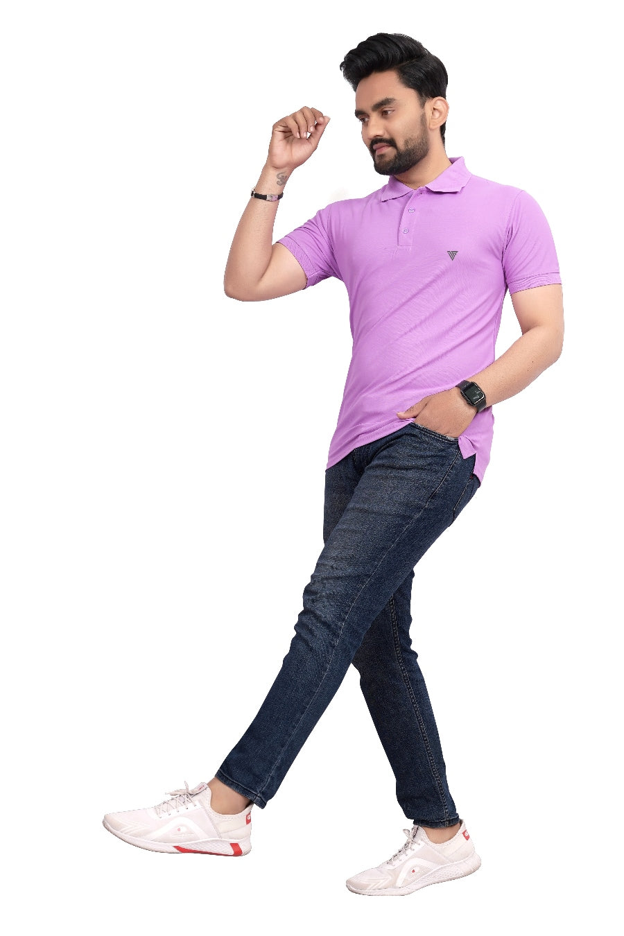Buy Polo knit collar Tshit for Men  Men Light Purple online